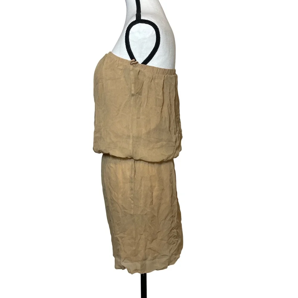 Alythea‎ Strapless Mini Dress 100% Silk Sz M Pastel Minimalist Resort Chic Party - Picture 2 of 10